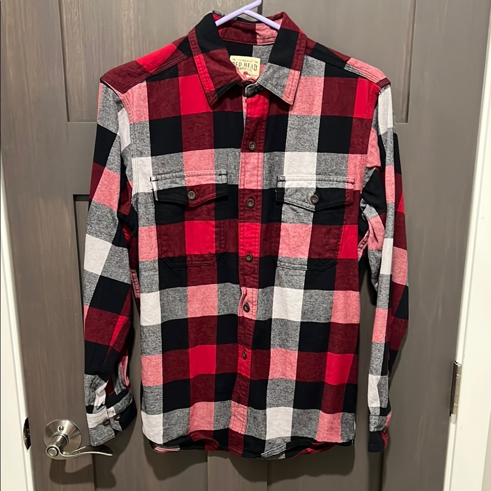 Red and Black Plaid Men's Shirt